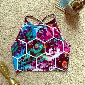 Betsy Johnson Colorful Athletic Crop Top